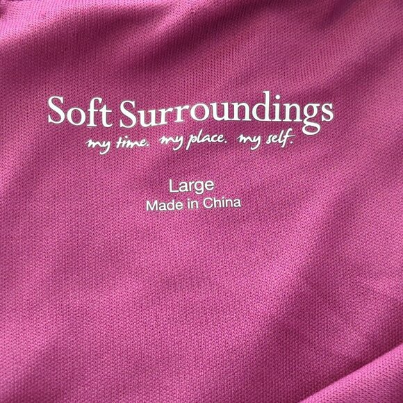 Soft Surroundings Sleeveless Magenta Maxi pullover Ruched Waist Dress size L - Picture 12 of 16